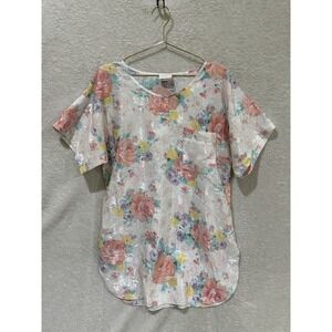 Vintage adonna Short Sleeve Floral Nightgown Women's Medium USA Shiny